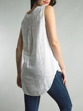 Load image into Gallery viewer, Sleeveless Tunic with Button - Ivory FINAL SALE
