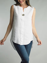 Load image into Gallery viewer, Sleeveless Tunic with Button - Ivory FINAL SALE
