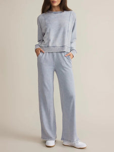 Lax Knit Denim Sweatshirt - Washed Indigo