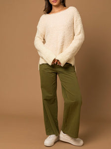 Cozy Boatneck Sweater - Ivory FINAL SALE