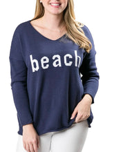Load image into Gallery viewer, V-Neck Sweater - Navy Beach
