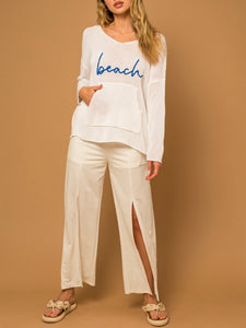 Lightweight Beach Sweater - White