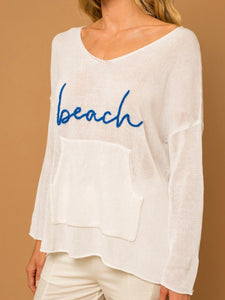 Lightweight Beach Sweater - White