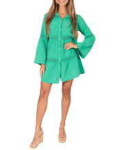Load image into Gallery viewer, Cotton A-Line Dress - Green
