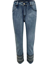 Load image into Gallery viewer, Denim Capri with Embroidery - Blue
