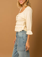 Load image into Gallery viewer, Frill Sweater Top - Cream FINAL SALE

