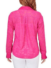 Load image into Gallery viewer, Embroidered Button-down Blouse - Raspberry
