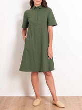 Load image into Gallery viewer, Swing Trapeze Dress - Olive
