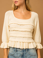Load image into Gallery viewer, Frill Sweater Top - Cream FINAL SALE
