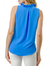 Load image into Gallery viewer, Ruffle Neck Tank - Ocean
