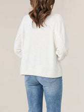 Load image into Gallery viewer, Double Pocket Brush Knit Top - Heather Ecru FINAL SALE
