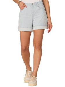 Stripe Wide Leg Shorts - Powder Blue FINAL SALE