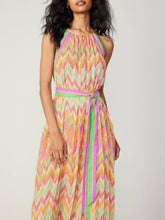 Load image into Gallery viewer, Halter Midi Dress with Tie - Orange Multi FINAL SALE
