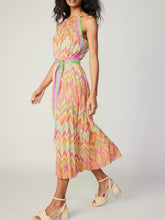 Load image into Gallery viewer, Halter Midi Dress with Tie - Orange Multi FINAL SALE
