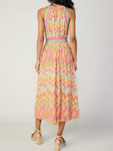 Load image into Gallery viewer, Halter Midi Dress with Tie - Orange Multi FINAL SALE
