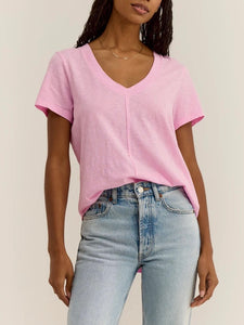 Asher V-Neck Tee - Hibiscus