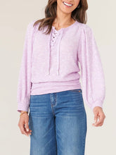 Load image into Gallery viewer, Lace-Up Thermal Top - Heather Orchid
