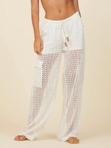 Crochet Cargo Pants - White