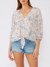 Load image into Gallery viewer, Boho 3/4 Sleeve Top - Dusty Blue
