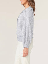 Load image into Gallery viewer, Lace-Up Thermal Top - Heather Slate
