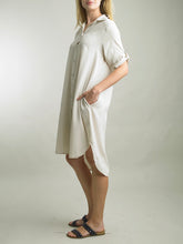 Load image into Gallery viewer, Buttondown Shirtdress with Pockets - Oyster
