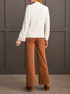 Long Sleeve Funnel Neck Sweater - Cream