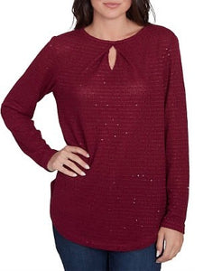 Sequin Knit Top - Beet