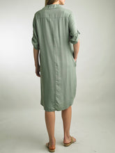 Load image into Gallery viewer, Buttondown Shirtdress with Pockets - Army
