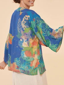 Kimono Jacket - Floral Hummingbird