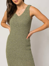 Load image into Gallery viewer, Knit Midi Dress - Olive
