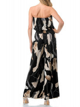 Load image into Gallery viewer, Strapless Jumpsuit with Belt - Black/Tan
