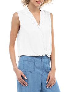 Knotted Sleeveless Top - White