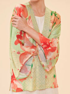 Kimono Jacket - Watercolor Orchids