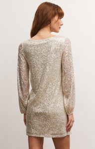 Long Sleeve Sequin Dress - Stardust