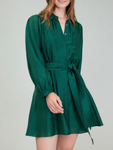 Load image into Gallery viewer, Belted Dress with Pleats - Jewel Green
