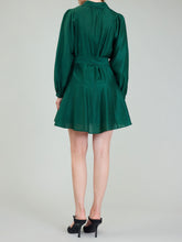 Load image into Gallery viewer, Belted Dress with Pleats - Jewel Green
