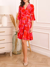 Load image into Gallery viewer, Print Flare Dress - Coral
