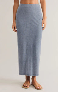 Gail Jersey Midi Skirt - Medium Indigo