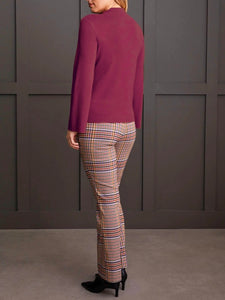 Long Sleeve Funnel Neck Sweater - Bordeaux