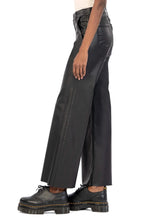 Load image into Gallery viewer, Meg High Rise Wide Leg Coated Jean - Black
