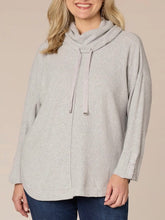 Load image into Gallery viewer, Cowl Neck Top with Tie - Heather Grey
