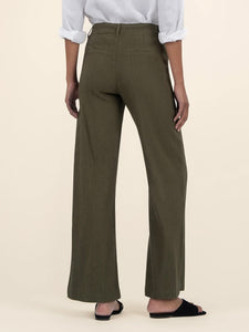 Linen Meg Wide Leg Pant - Forest