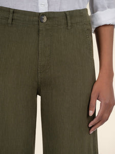 Linen Meg Wide Leg Pant - Forest