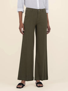 Linen Meg Wide Leg Pant - Forest