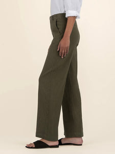 Linen Meg Wide Leg Pant - Forest
