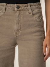 Load image into Gallery viewer, Meg High Rise Wide Leg Jean in Milk Tea tan denim, paired with black sneakers on female model - 4
