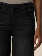Load image into Gallery viewer, Jodi high rise wide straight leg black washed denim jeans with button closure and front pockets - 2
