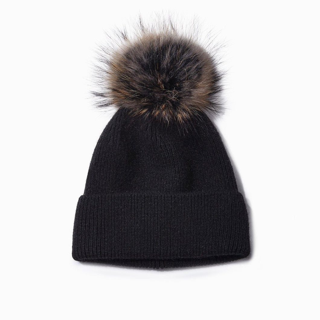 Rib Knit Pom Pom Hat - 7 Colors FINAL SALE