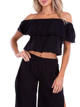 Load image into Gallery viewer, Cotton Ruffle Top - Black
