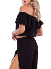 Load image into Gallery viewer, Cotton Ruffle Top - Black
